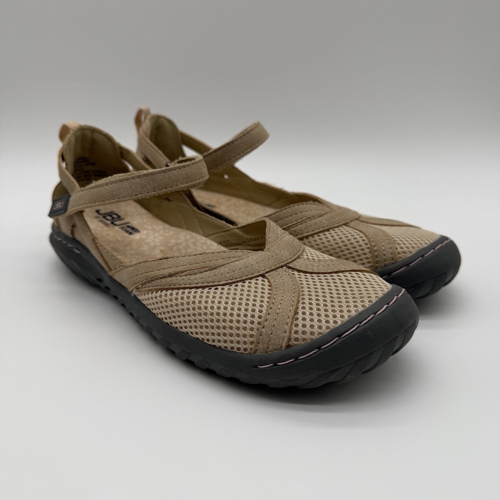 JBU by Jambu Tan Mesh Mary Jane Flats Shoes Boho Outdoors Women's 7.5M